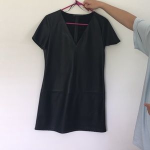 Black Faux-Leather Dress